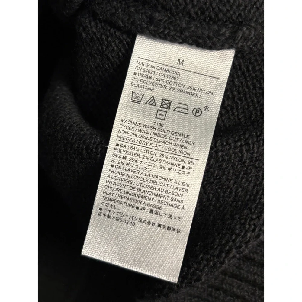 Banana Republic Men's Medium Turtleneck Sweater NWT Black Knit Pullover